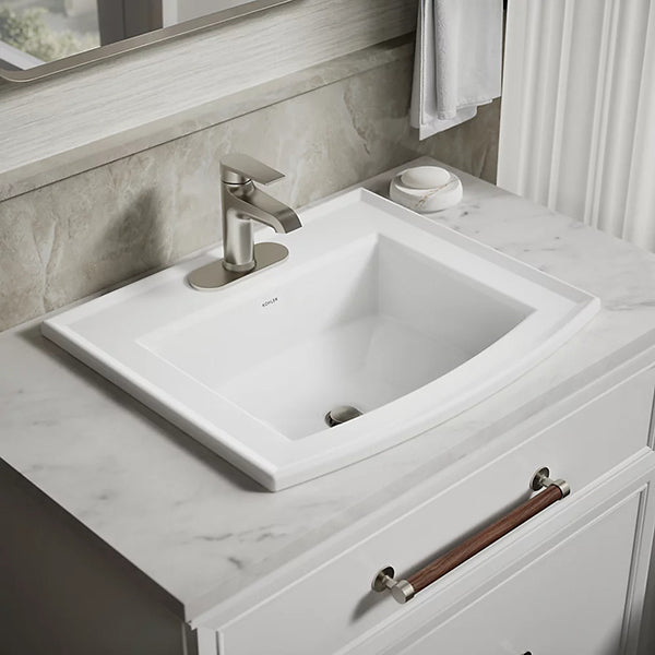 Archer 22-3/4 in 4 in Centerset Rectangular Drop-In Bathroom Sink