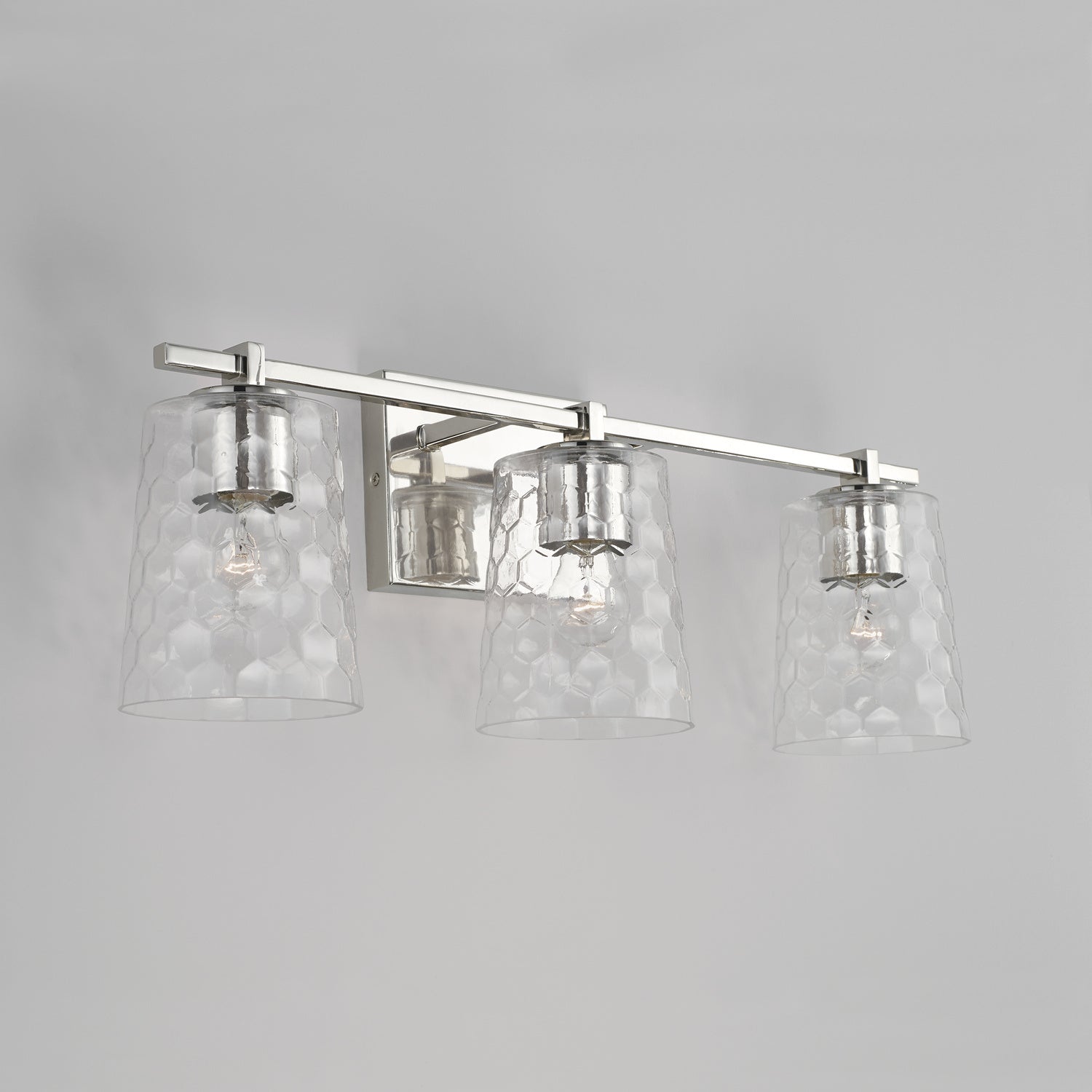Burke 3-Light Bathroom Vanity Light with Clear Honeycomb Glass Shade