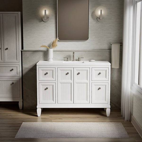Hearthaven 48 in Bathroom Vanity Cabinet with Sink and Quartz Top