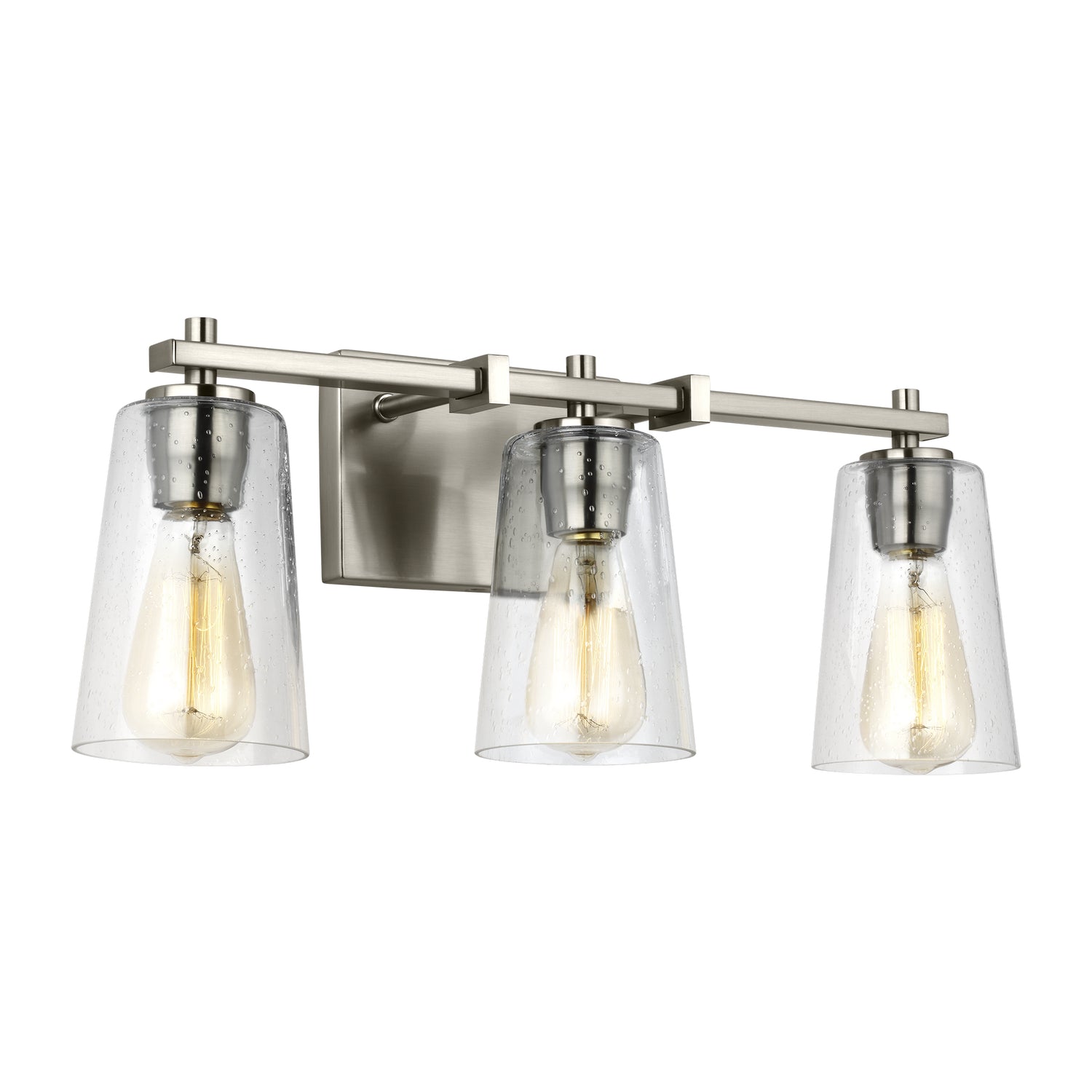 Mercer 3-Light Bathroom Vanity Light with Clear Seedy Glass Shade