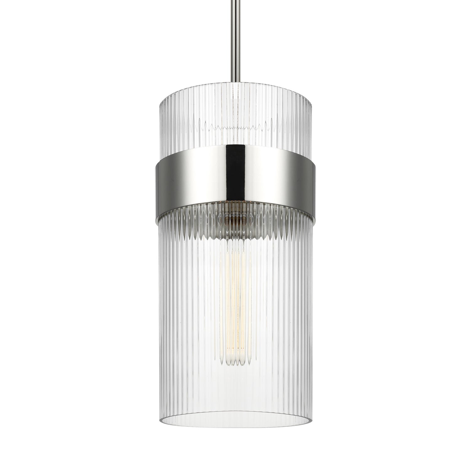 Geneva 7 in 1-Light Large Pendant with Rippled Glass Shade