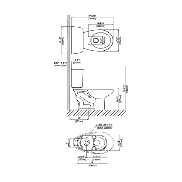 Western Pottery T8-HP-W