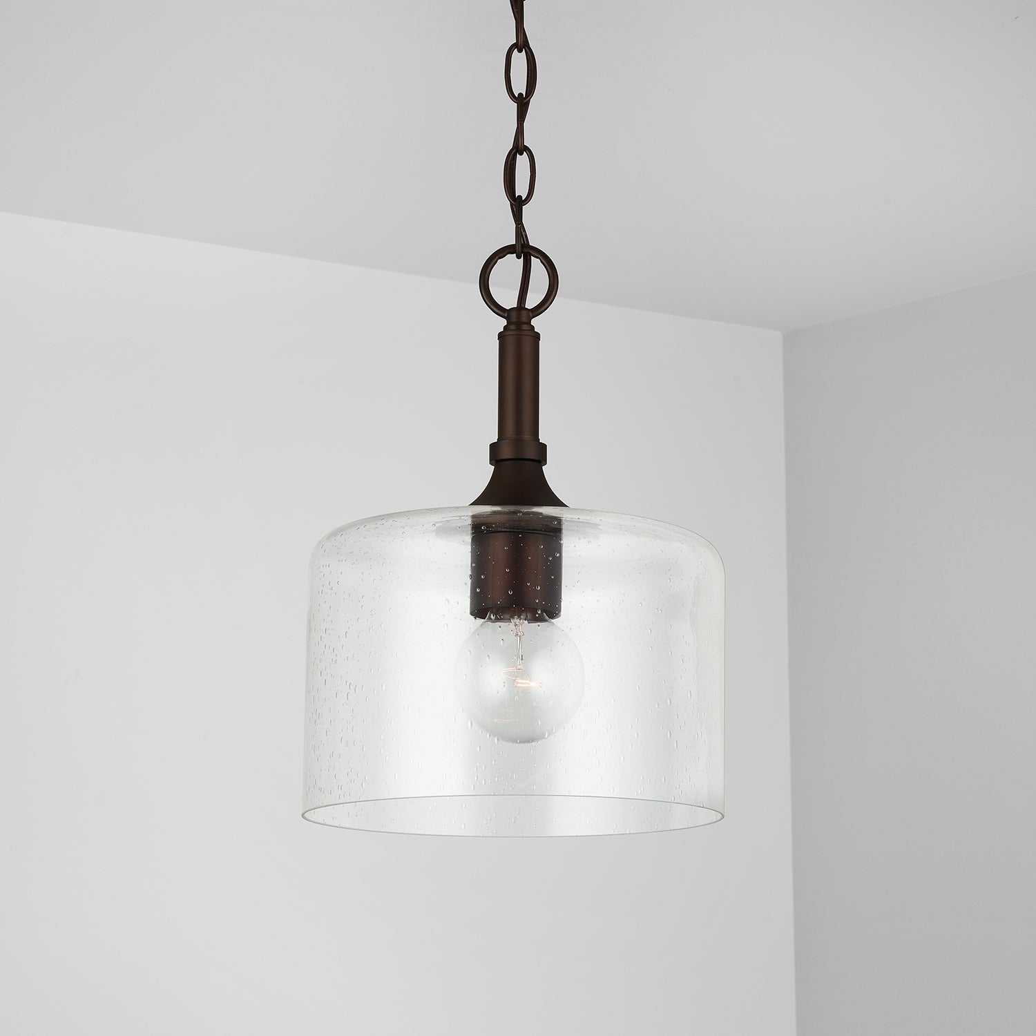 Carter 10 in 1-Light Pendant with Clear Seeded Glass