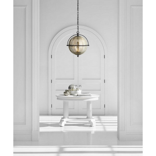 Bayridge 18 in Large Pendant with Round Mercury Glass Shade