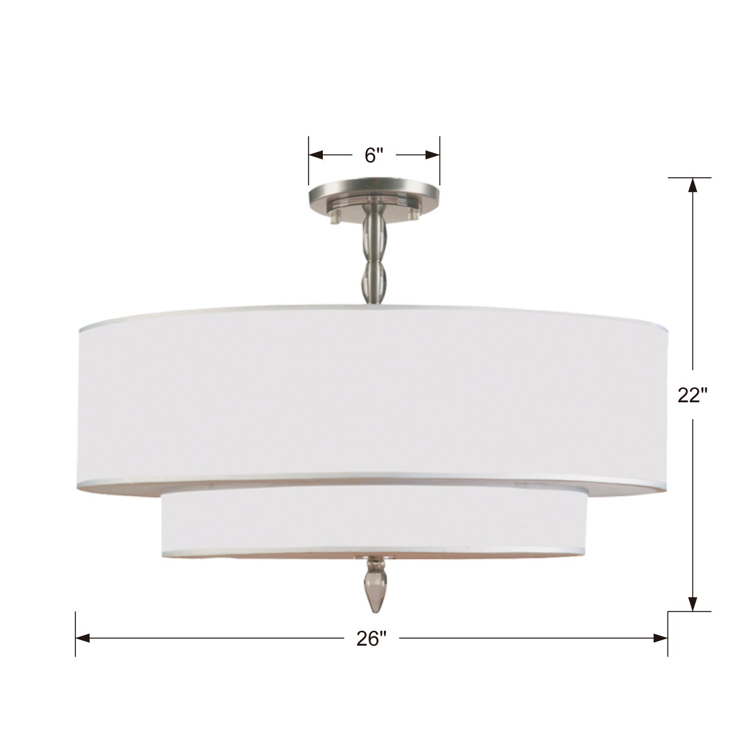 Luxo 5-Light Semi-Flush Mount Ceiling Light