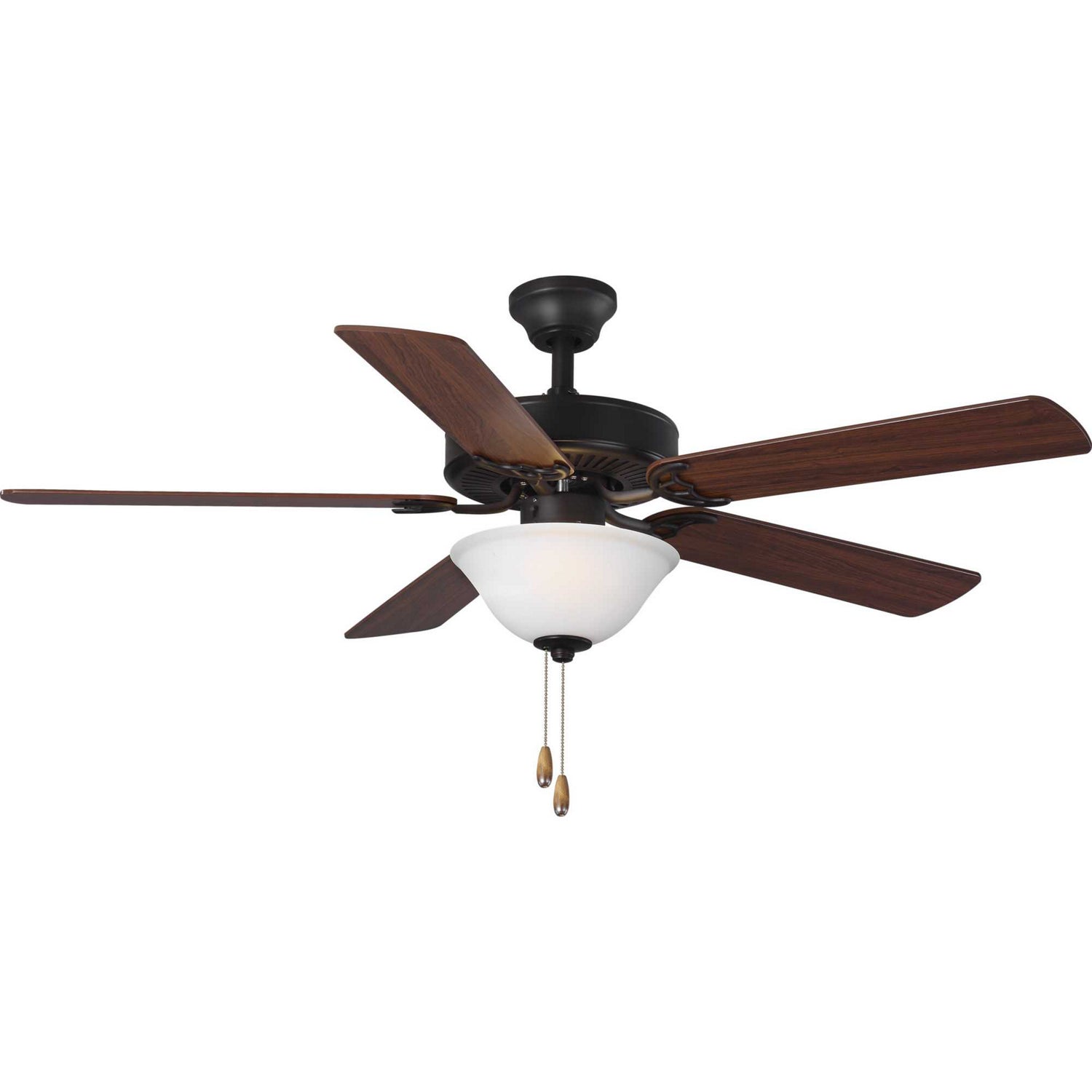 AirPro 52 in Five Blade Reversible Ceiling Fan with Etched Light Kit