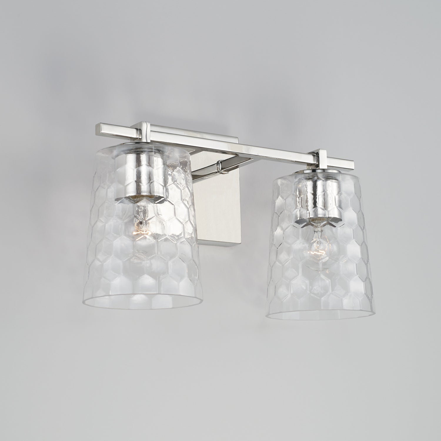 Burke 2-Light Bathroom Vanity Light with Clear Honeycomb Glass Shade
