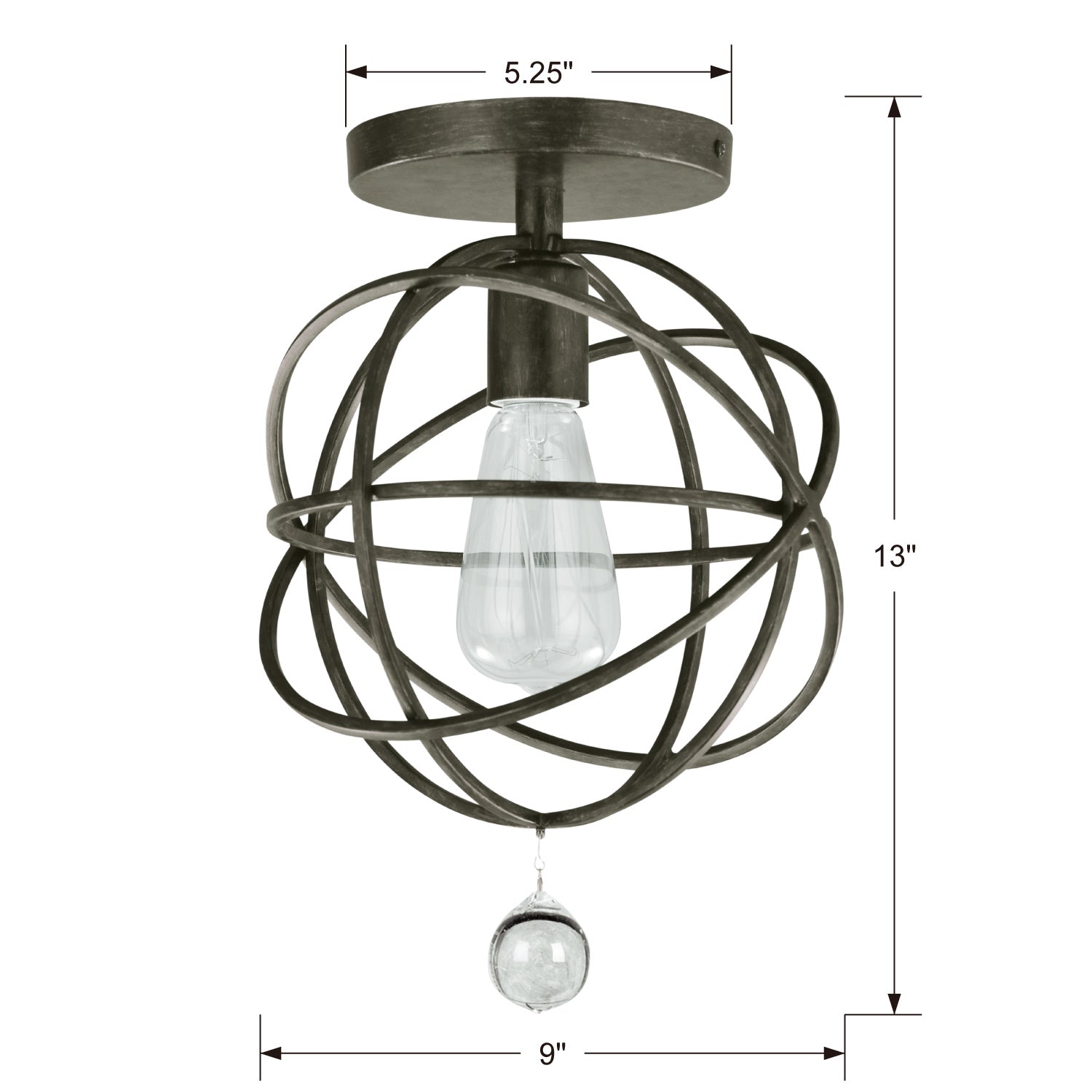 Solaris 10 in 1-Light Semi-Flush Mount Ceiling Light