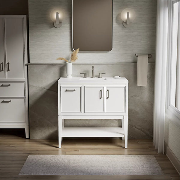 Winnow 36 in Bathroom Vanity Cabinet with Sink and Quartz Top