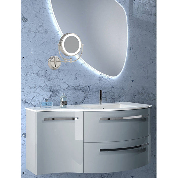 9 in Round Magnified Lighted Wall Mounted Mirror