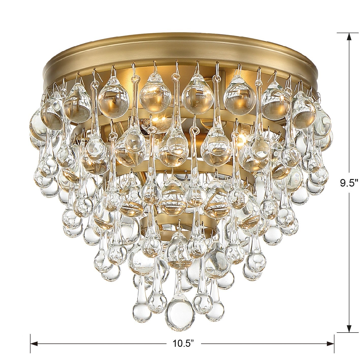 Calypso 3-Light 10-1/2 in Flush Ceiling Light