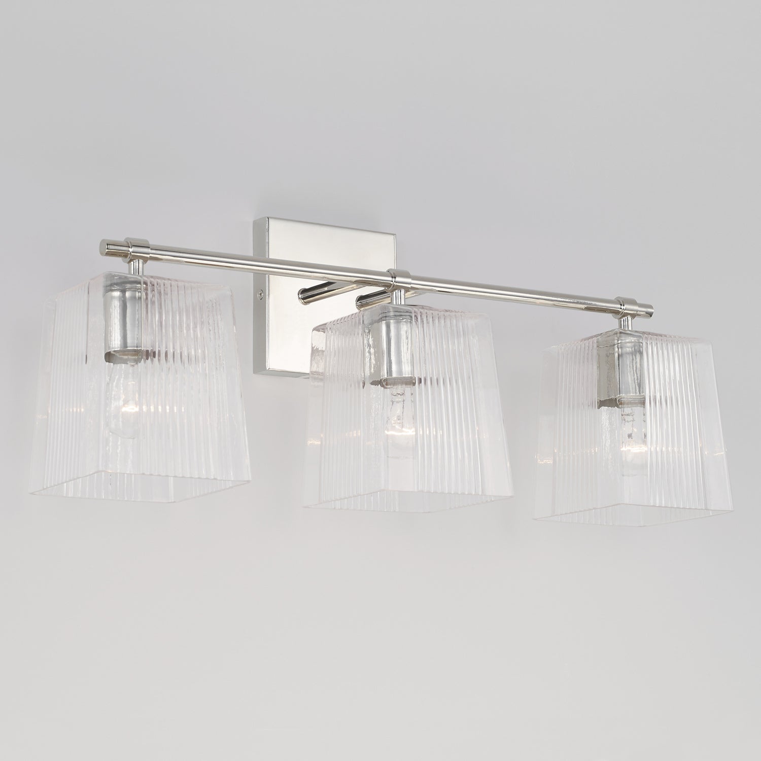 Lexi 3-Light Bathroom Vanity Light with Clear Textured Glass Shade