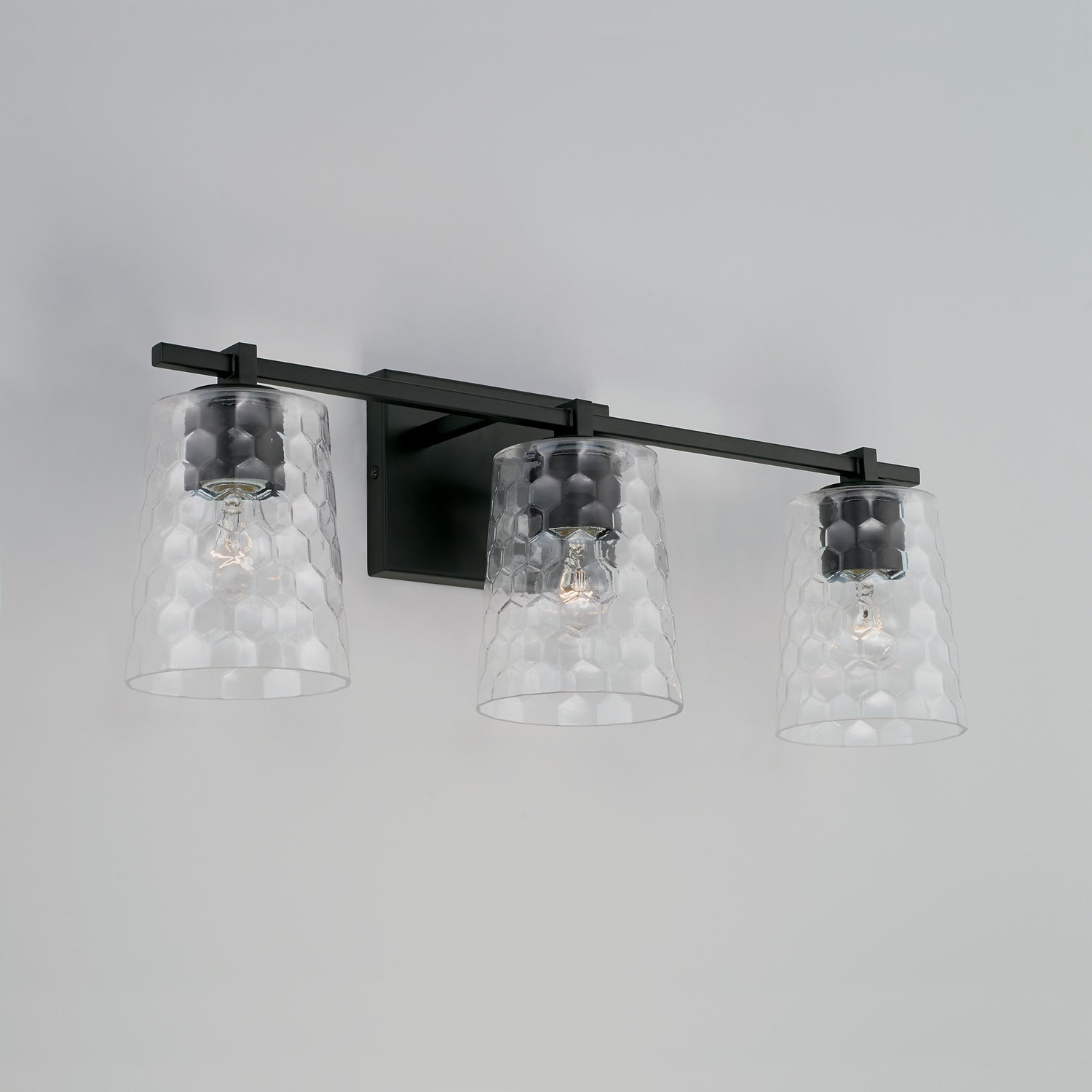 Burke 3-Light Bathroom Vanity Light with Clear Honeycomb Glass Shade