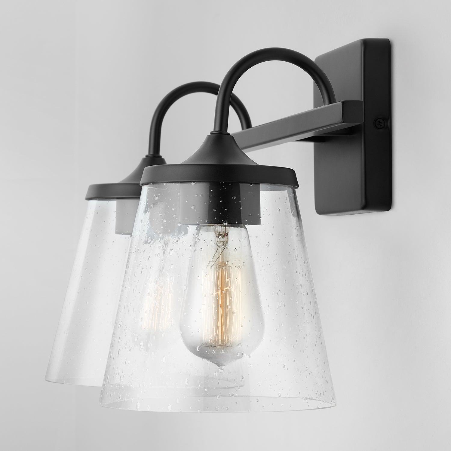 Jayne 2-Light 15-1/4 in Bathroom Vanity Light with Clear Seedy Glass Shades