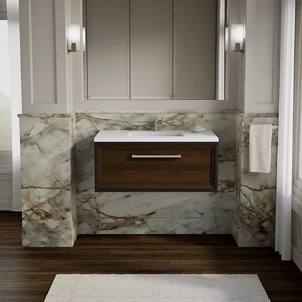 Lodern 36 in Wall Hung Bathroom Vanity Cabinet