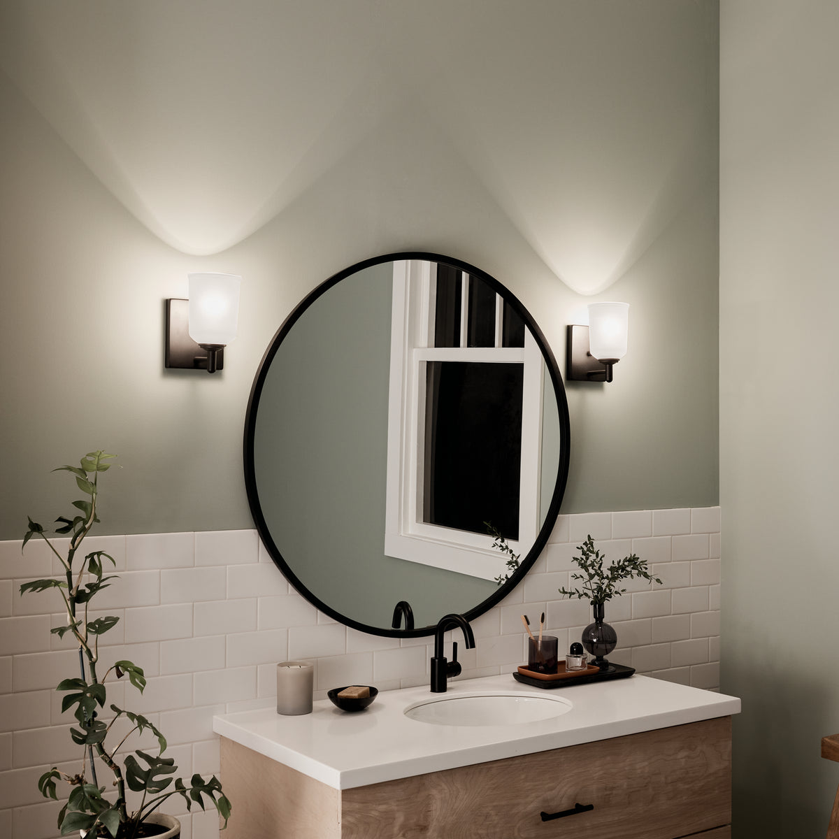 Shailene 1-Light Clear Satin Etched Glass Wall Sconce
