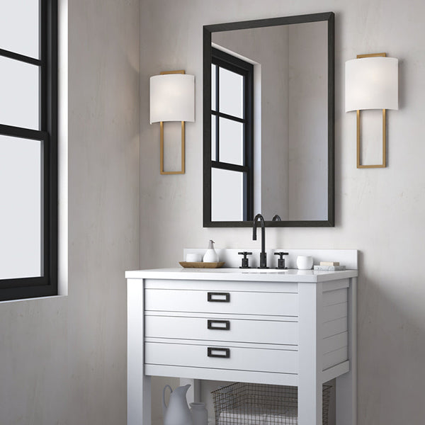 Fremont 2-Light Wall Sconce with White Fabric Shade