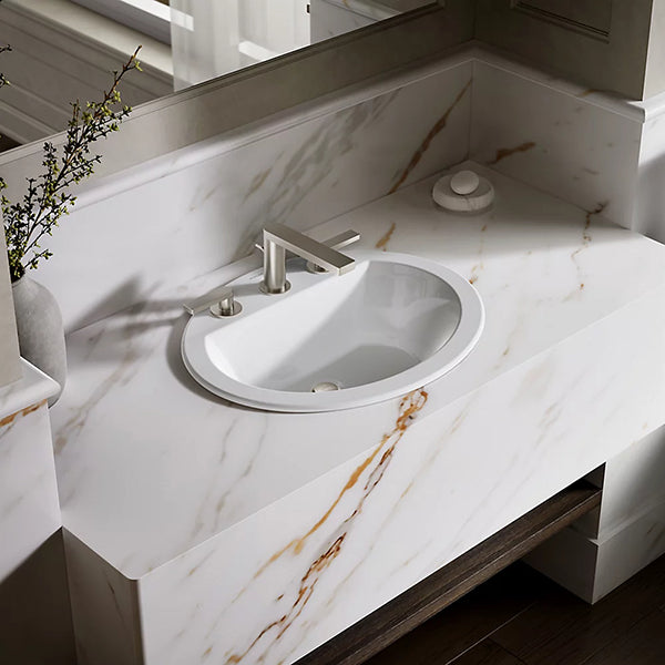 Bryant 20-1/4 in 8 in Widespread Oval Drop-In Bathroom Sink