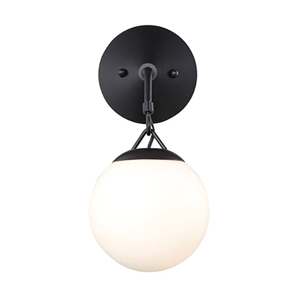 Orion 1-Light Wall Sconce with White Frosted Glass Shade