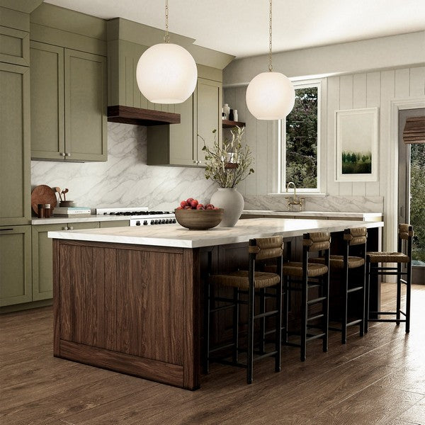 Cleo 13-1/2 in Pendant with Faux Alabaster Globe Shade