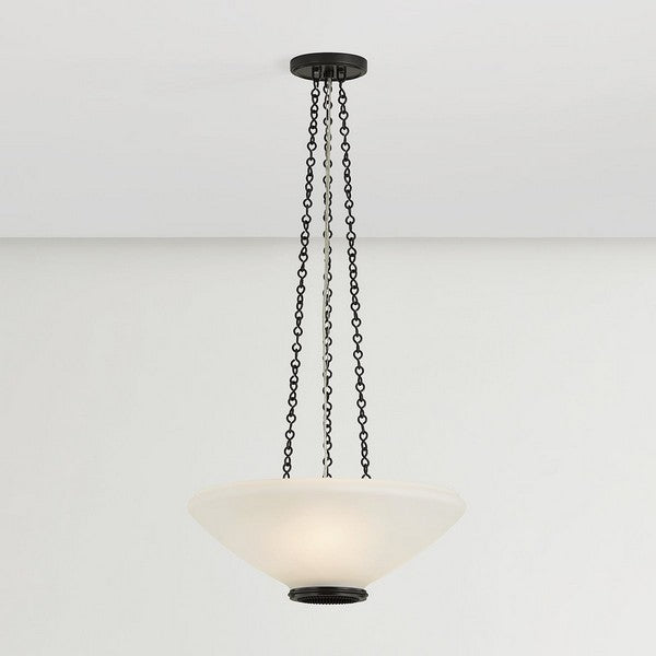 Awosting 20-1/2 in Dome Pendant Light with Opal Matte Glass Shade