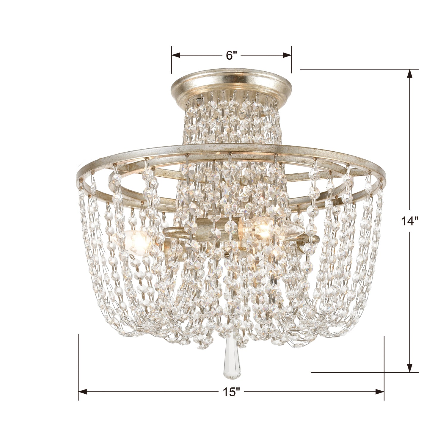 Arcadia 3-Light Semi-Flush Mount Ceiling Light