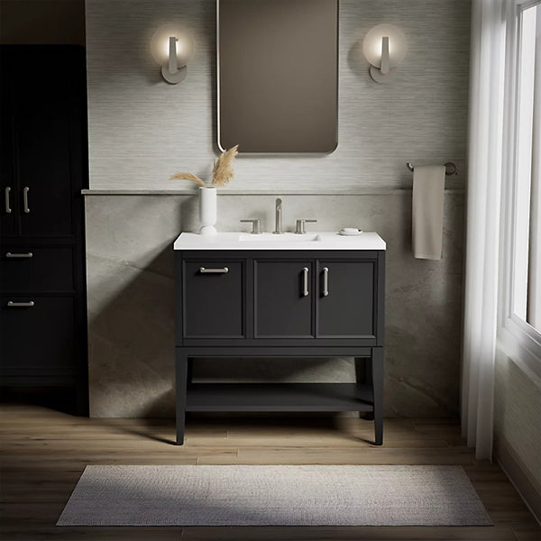 Winnow 36 in Bathroom Vanity Cabinet with Sink and Quartz Top