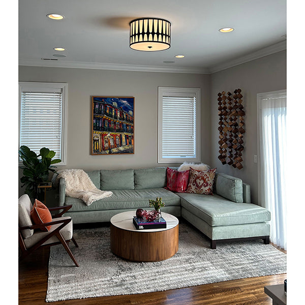 Royston 18 in Flush Mount, Black