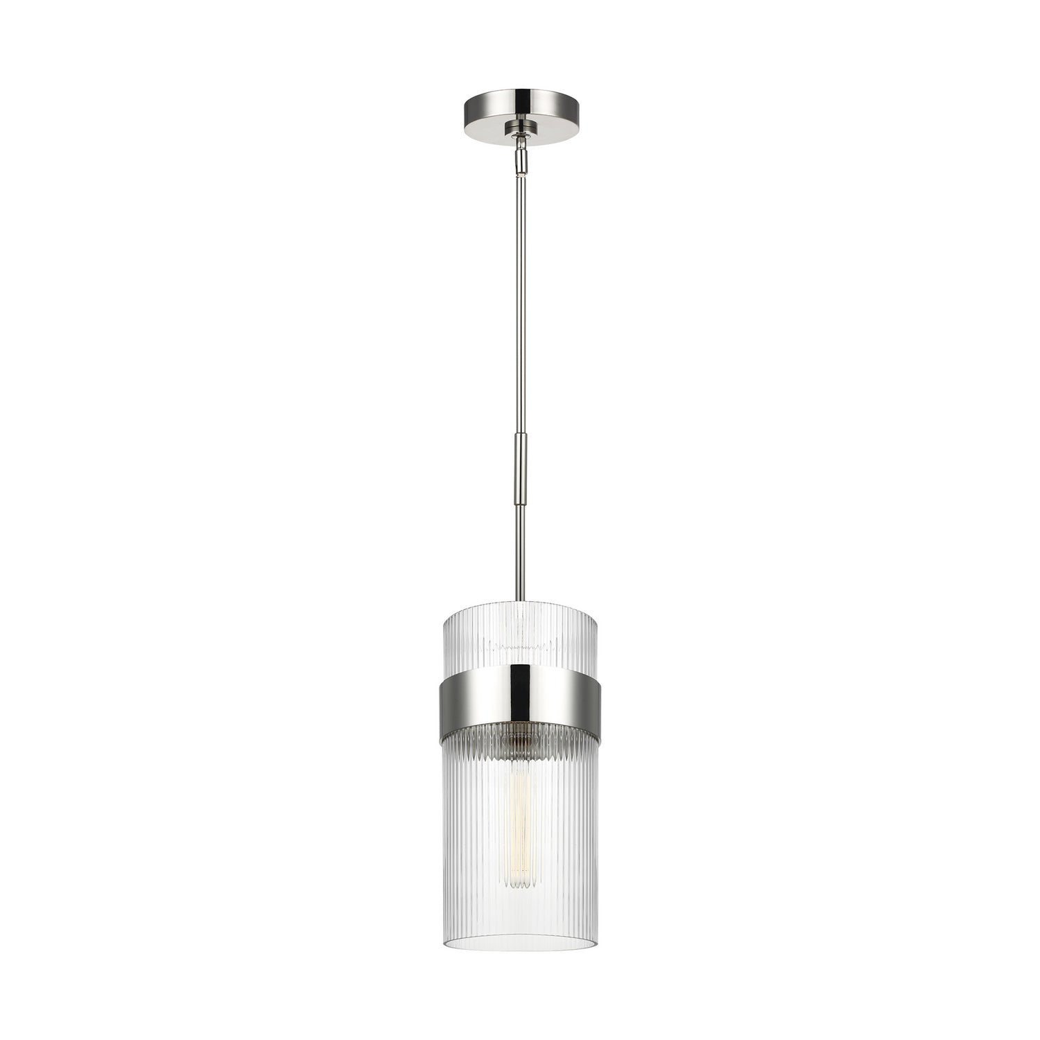 Geneva 7 in 1-Light Large Pendant with Rippled Glass Shade