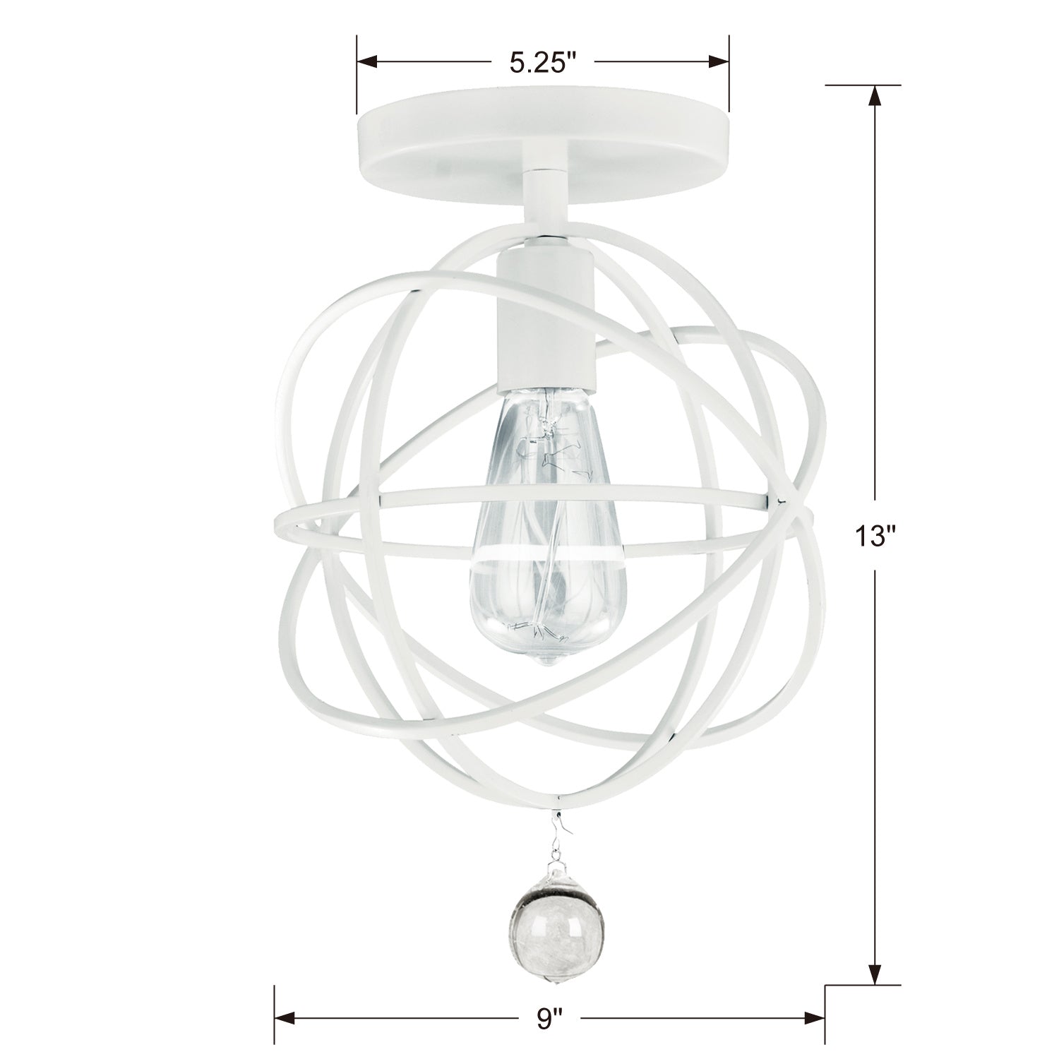 Solaris 10 in 1-Light Semi-Flush Mount Ceiling Light