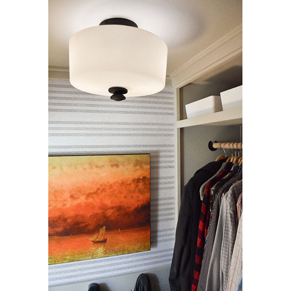 Travis 12-1/2 in Semi-Flush Mount Ceiling Light