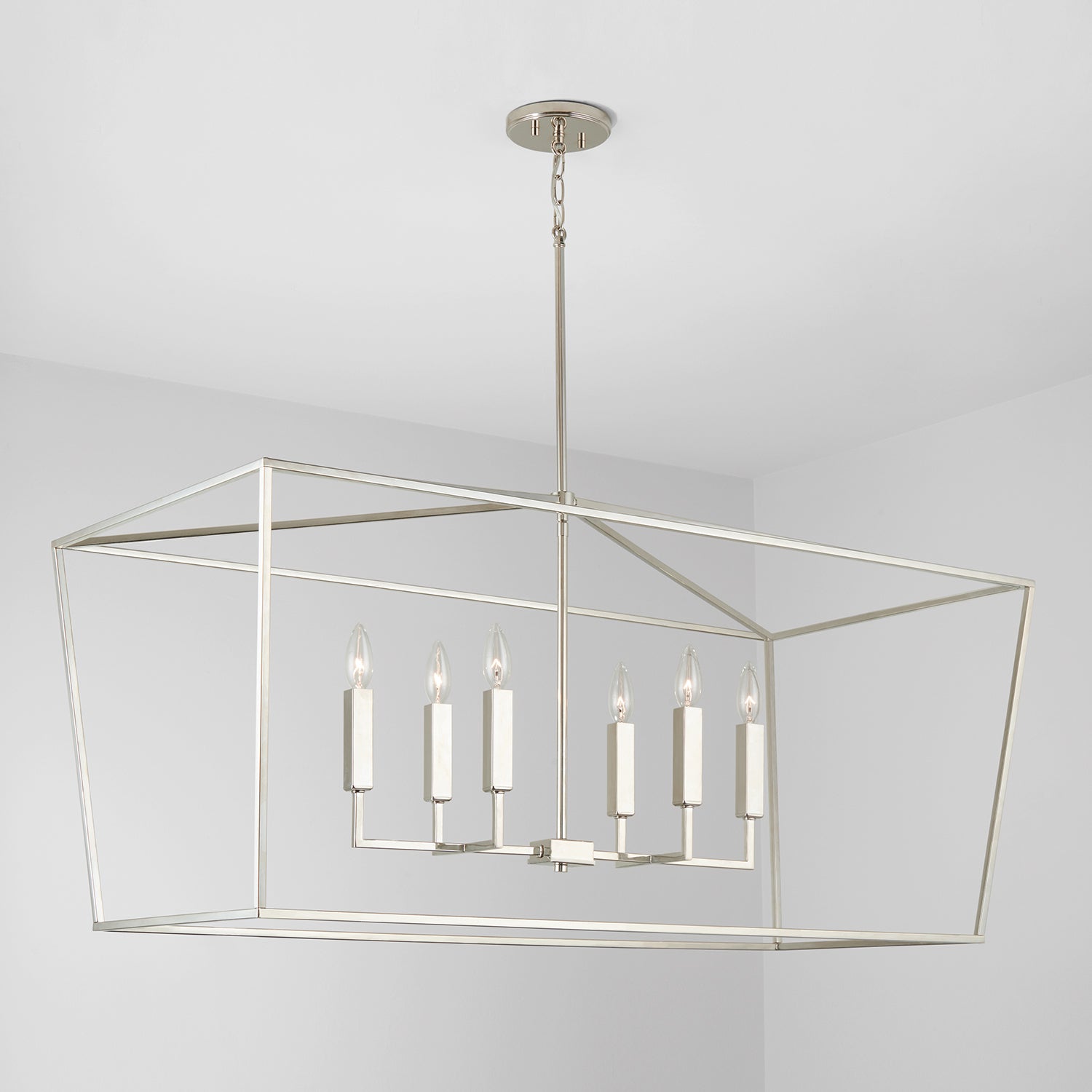42 in W x 20-1/2 in H x 20 in E 6-Light Lantern Linear