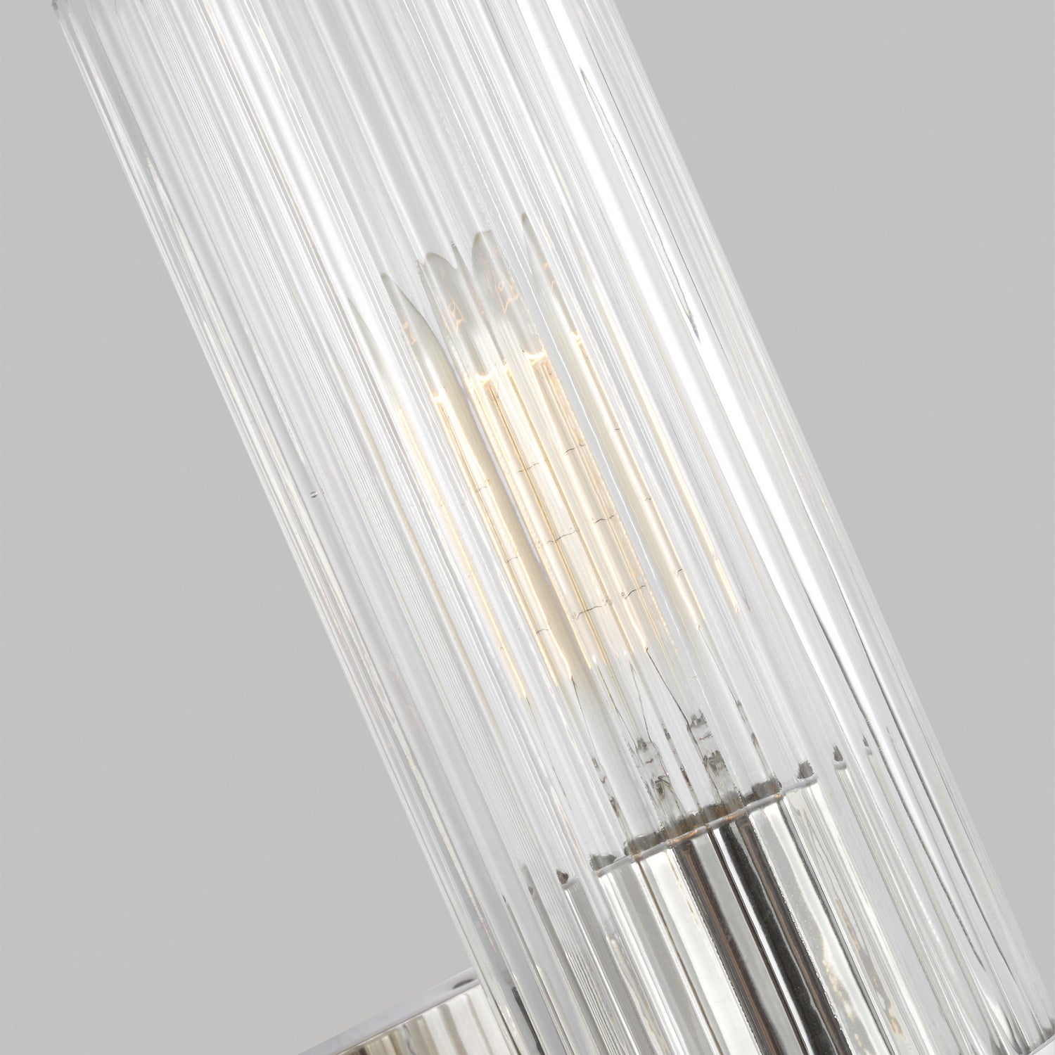 Geneva 1-Light Wall Sconce with Clear Fluted Glass Shade