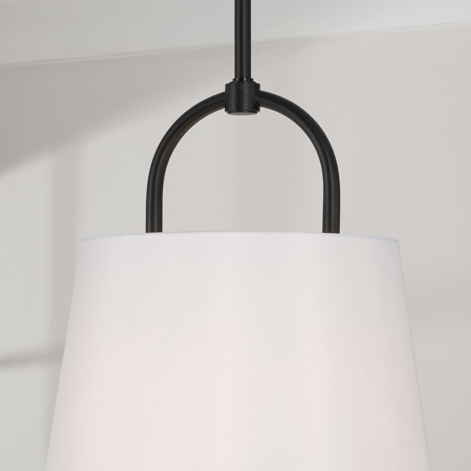 Brody 16 in 1-Light Pendant with White Fabric Shade