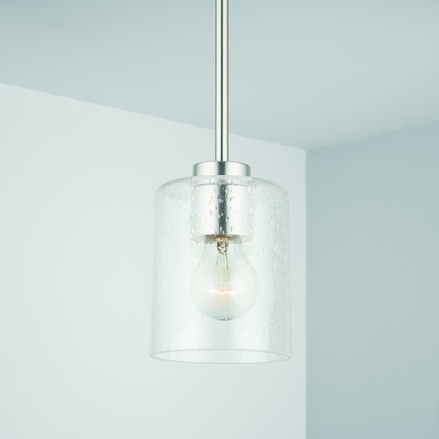 Greyson 4-3/4 in 1-Light Pendant with Clear Seeded Glass Shade