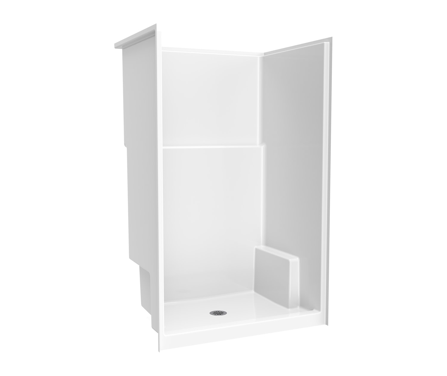 Therapy Shower ホワイト Icon AcrylX Alcove Center Drain One-Piece Shower in White – PDI