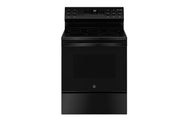 GE 30 in Glass Top 5 Burners 5.3-cu ft Air Fry Freestanding Electric Range, Black